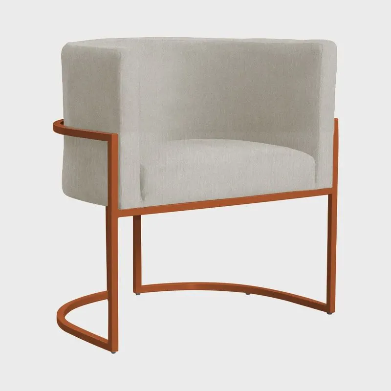 Poltrona Luana para Sala Base em Bronze Suede Cores - ds Estofados