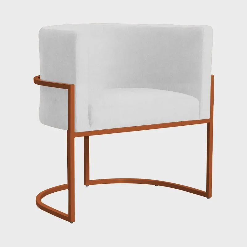 Poltrona Luana para Sala Base em Bronze Suede Cores - ds Estofados
