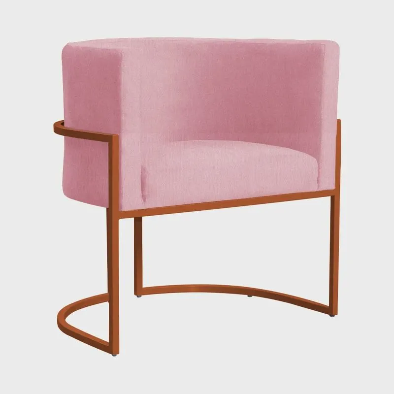 Poltrona Luana para Sala Base em Bronze Suede Cores - ds Estofados