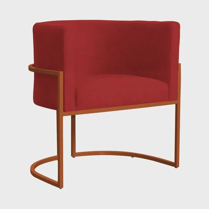 Poltrona Luana para Sala Base em Bronze Suede Cores - ds Estofados