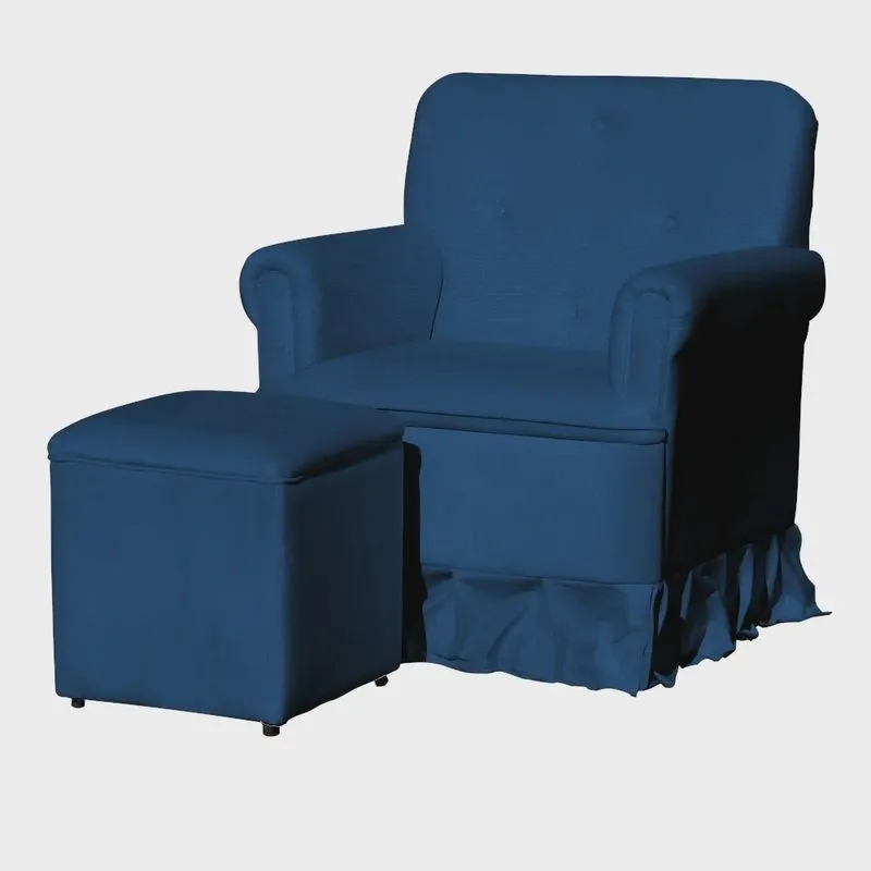 Poltrona Amamentação Balanço Para Quarto Com Puff Laura Suede