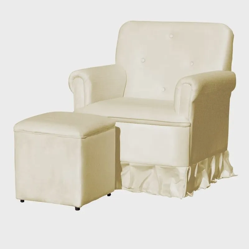 Poltrona Amamentação Balanço Para Quarto Com Puff Laura Suede