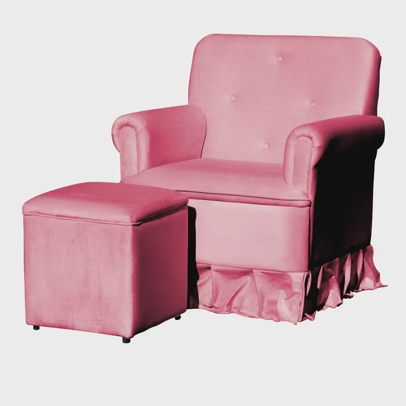 Poltrona Amamentação Balanço Para Quarto Com Puff Laura Suede