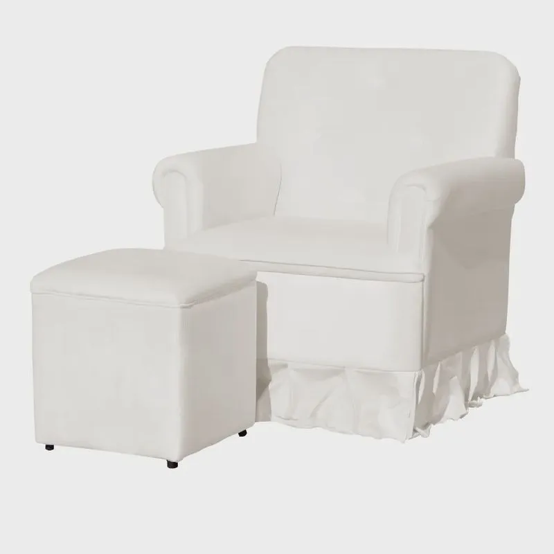 Poltrona Amamentação Balanço Para Quarto Com Puff Laura Suede
