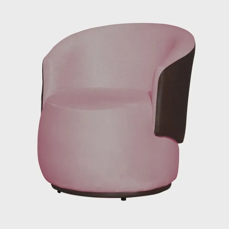 Poltrona Organica Beatriz Design e Conforto Tecido Suede Com Composê em Corino Marrom