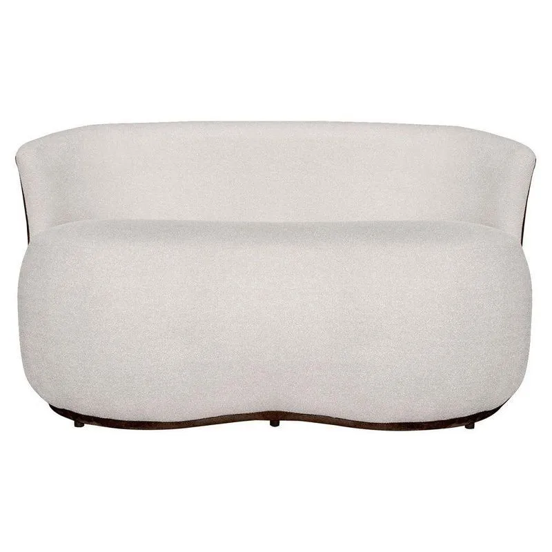 Namoradeira Orgânica Boucle - 7decormoveis - Boucle Bege/calacata Marrom