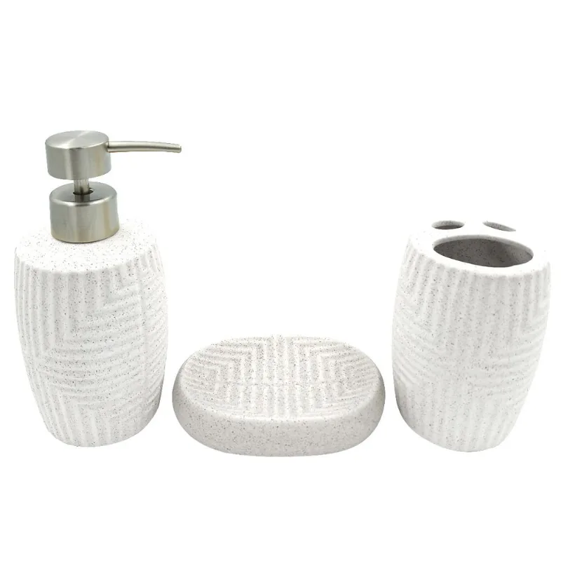 Kit Banheiro Paris 3 Peças em Porcelana Newway-Branco