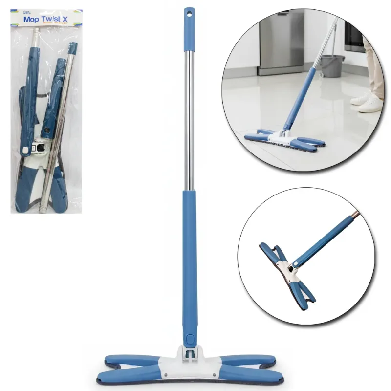 MOP TWIST X MICROFIBRA CABO INOX 360º