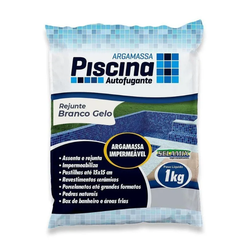 Rejunte Piscina Impermeável Cor Branco Gelo 1kg