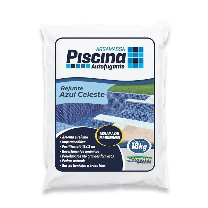 Rejunte Piscina Impermeável Cor Azul Celeste 18kg