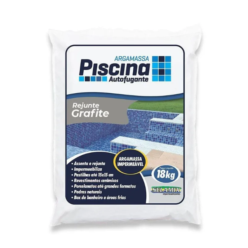 Rejunte Piscina Impermeável Cor Grafite 18kg