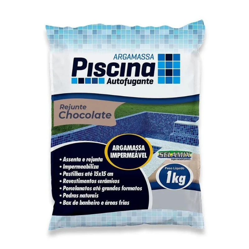 Rejunte Piscina Impermeável Cor Chocolate 1kg