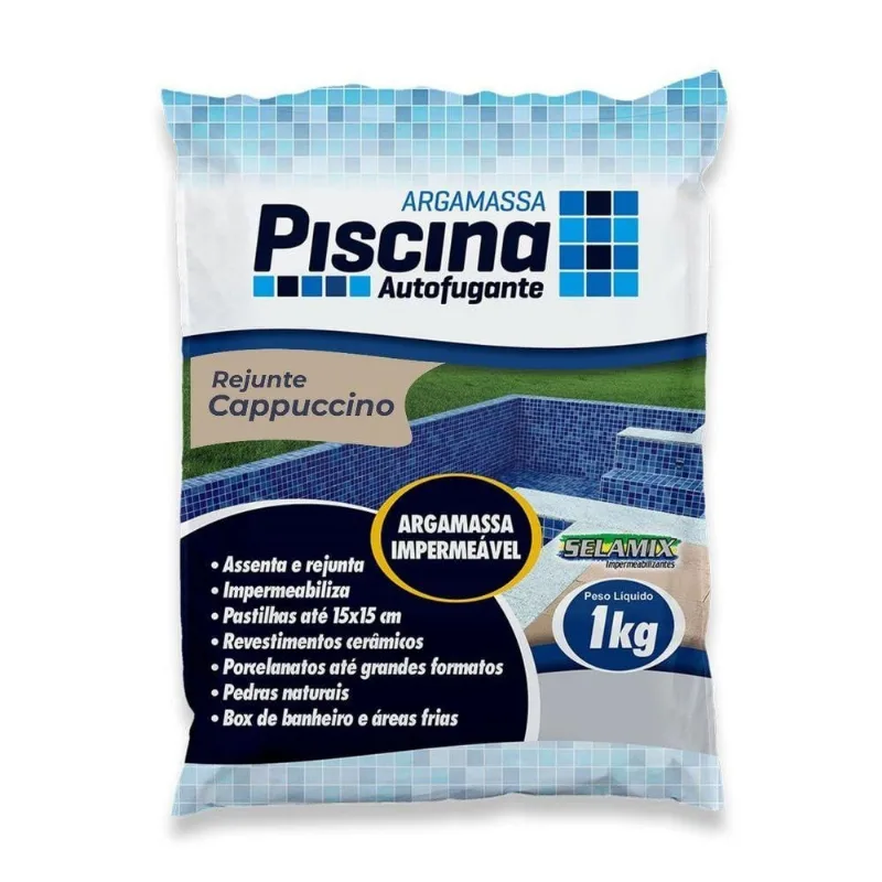 Rejunte Piscina Impermeável Alta Aderência Cappuccino Creme Selamix 1KG