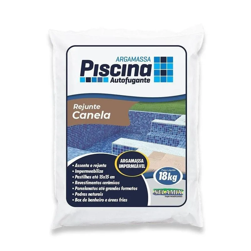 Rejunte Piscina Impermeável Alta Aderência Resistência Chocolate Selamix 18kg