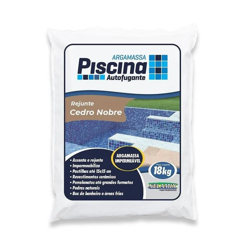 Rejunte Piscina Impermeável Selamix Alta Aderência Cedro Nobre 18kg