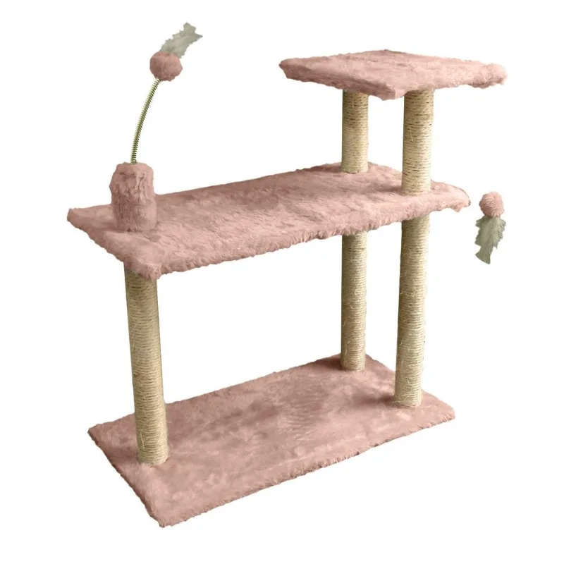 Brinquedo Gato Arranhador Filhote Adulto Arranhar Rosa Pó