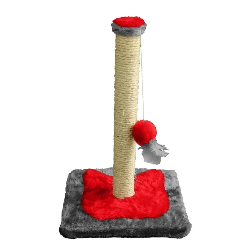 Poste Arranhador Brinquedo Sisal Poste Pequeno Gato Vermelho