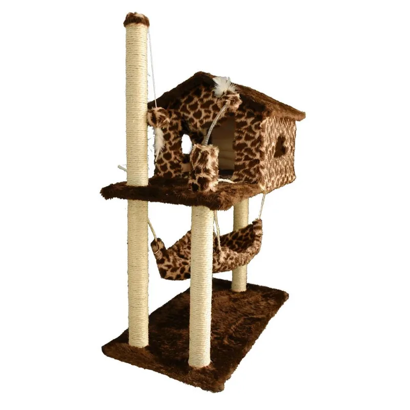 Casa Grande Arranhador Gato Poste Sisal Rede Girafa