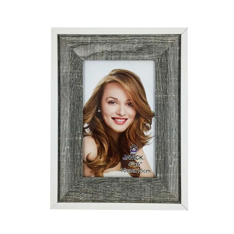 Porta Retrato Decorativo 10x15cm em Plástico Javick-Cinza