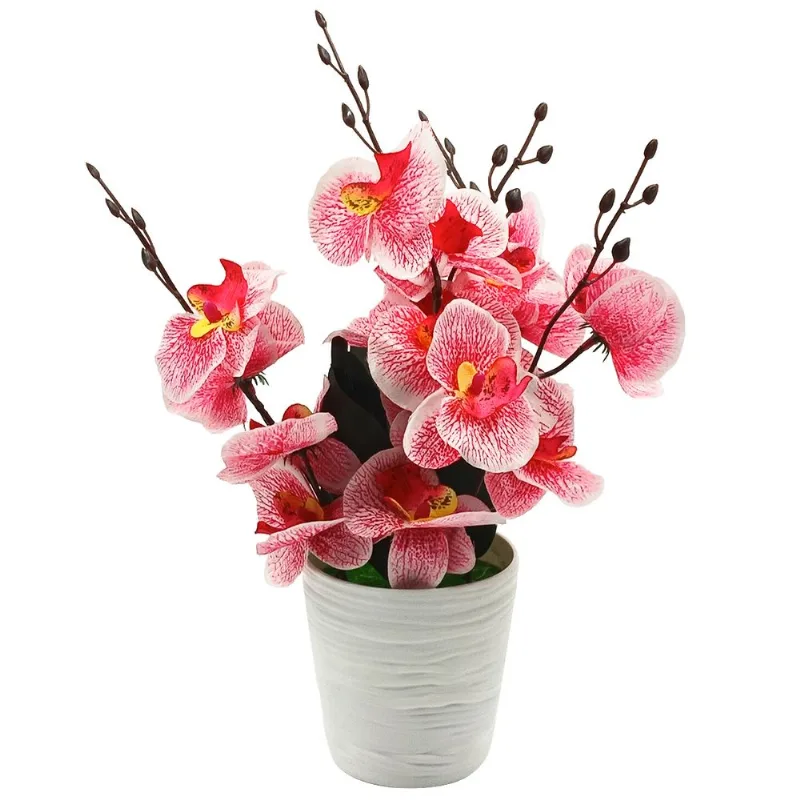 Vaso Flores Artificiais 32x10cm em Plástico Sutt Orquídea Decorativa Artificial 32x10cm em Plástico Sutt-Rosa