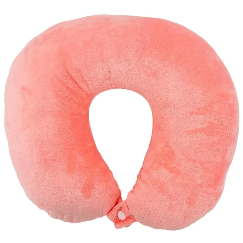 Almofada de Pescoço C/ Botão 32cm em Poliéster Sutt-Rosa