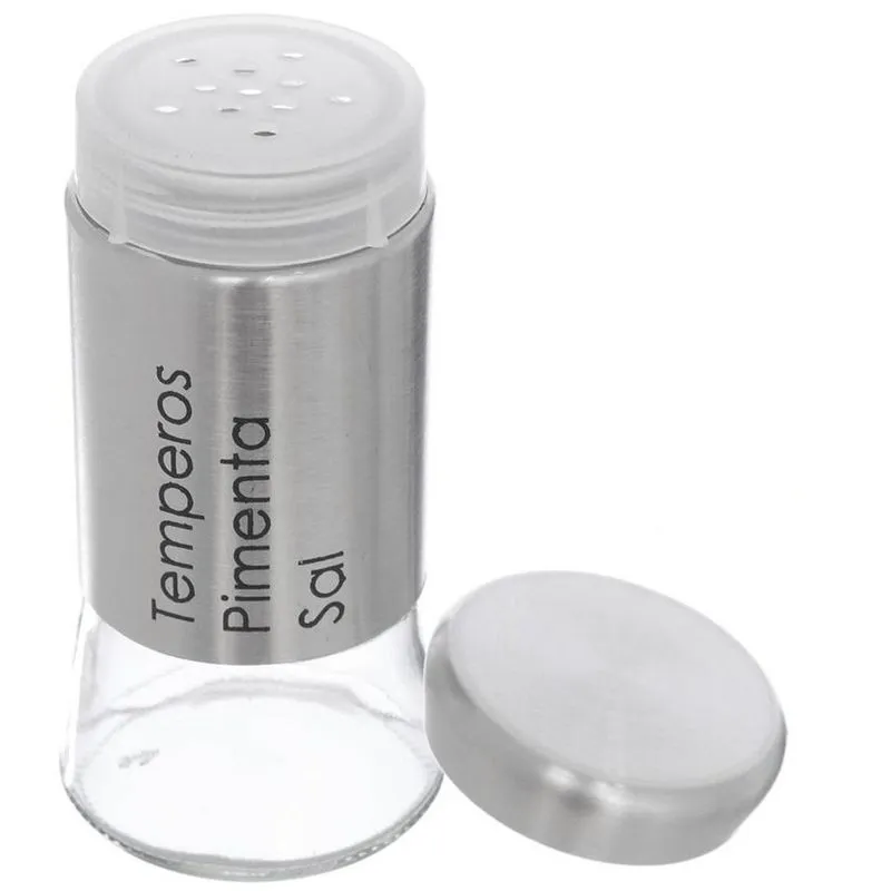 Saleiro E Pimenteiro De Mesa 140ml Vidro/inox