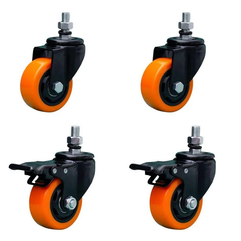 4 Rodinha Rodízio Roda Reforçada Com E Sem Trava 75mm 21