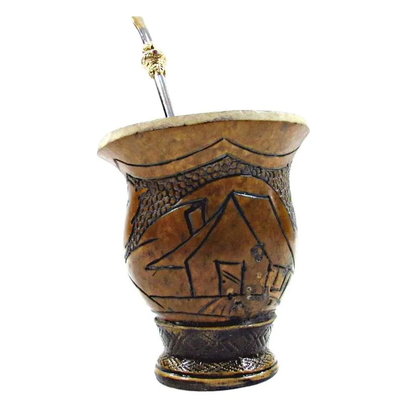 Cuia Copo Para Chimarrão Artesanal Com Bombinha