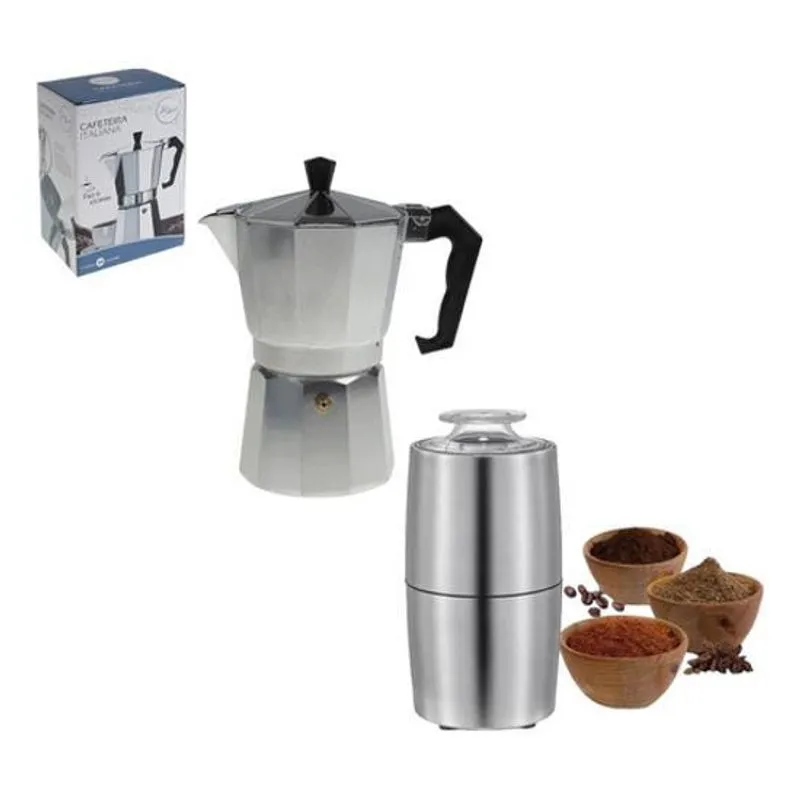 Kit Cafeteira Italiana + Moedor De Café Elétrico