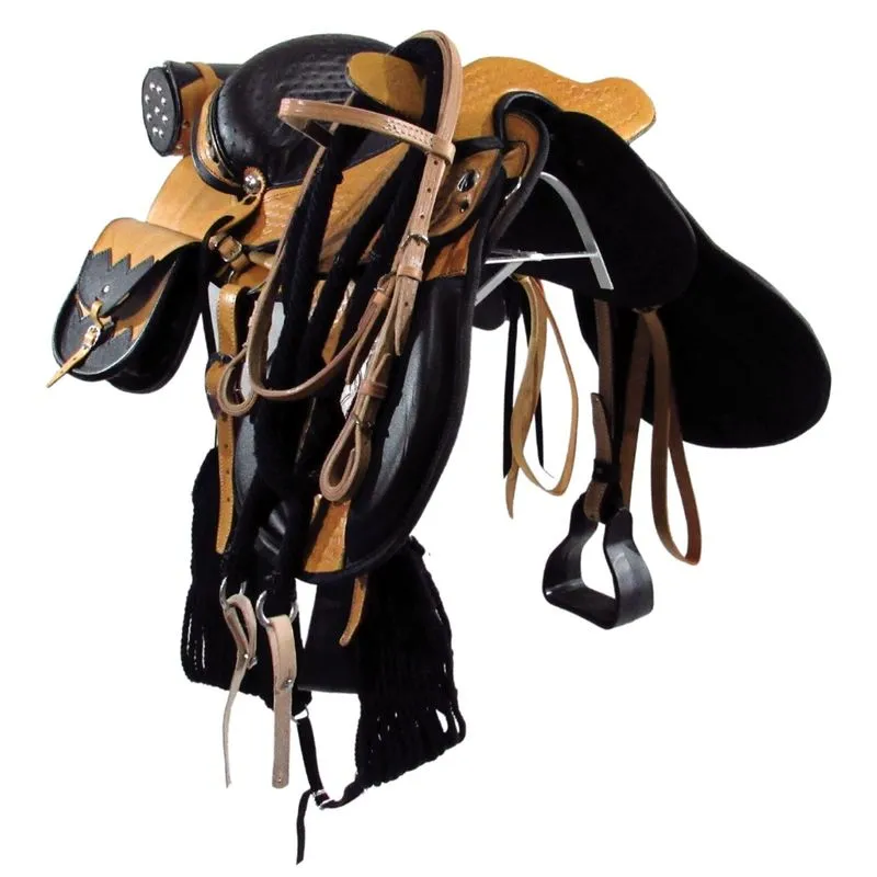 Sela De Cavalo Com Cabeça Mangalarga Natural e Preto Alforje Porta Whisky Luxo