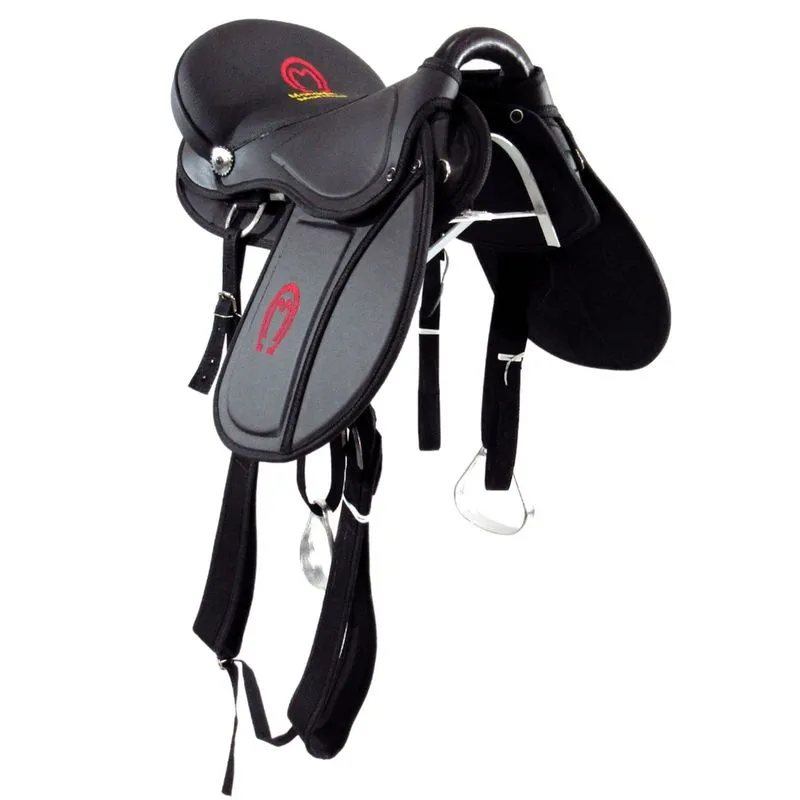 Sela de Cavalo Australiana Mangalarga Soft Preta Simples 16 Polegadas Passeio