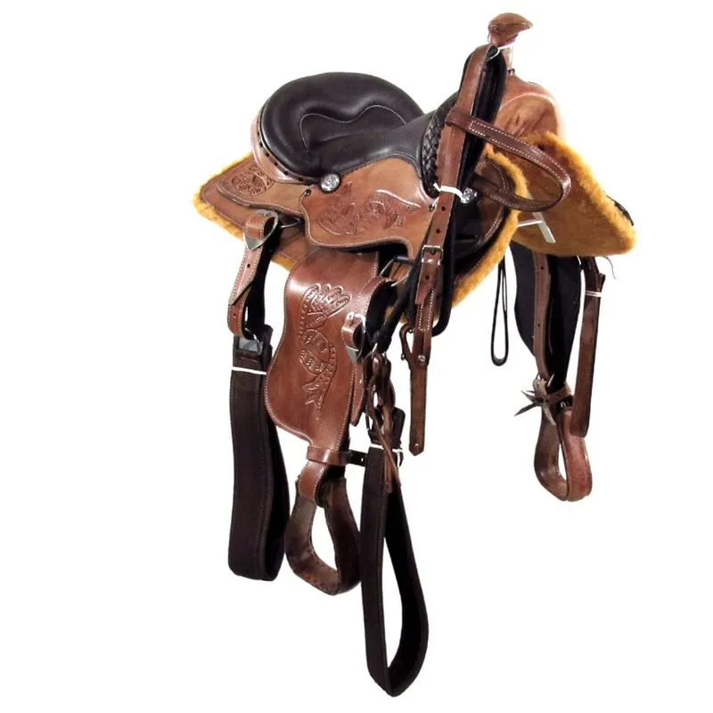 Sela de Cavalo Americana Quarto de Milha Tradicional Natural 16 Polegadas