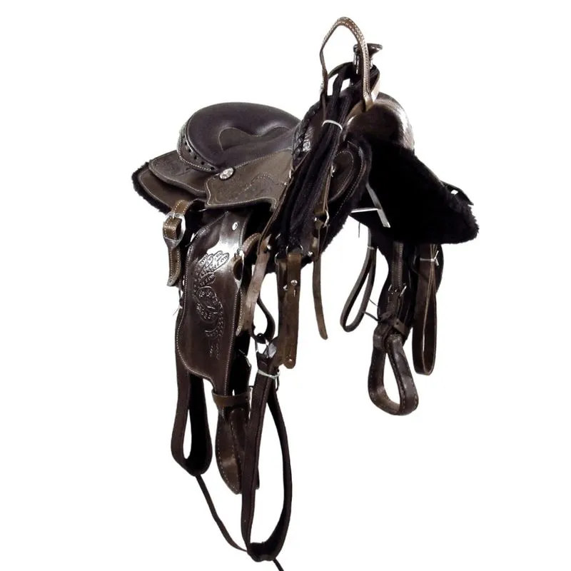 Sela de Cavalo Americana Quarto de Milha Tradicional Marrom 16 Polegadas