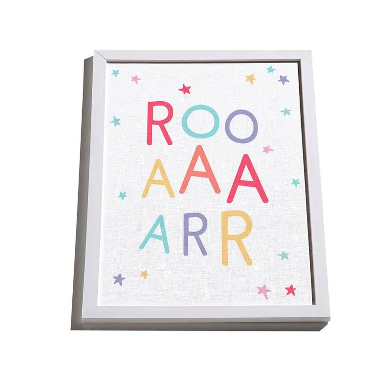 Quadro Roooaaaarr Branco E Rosa