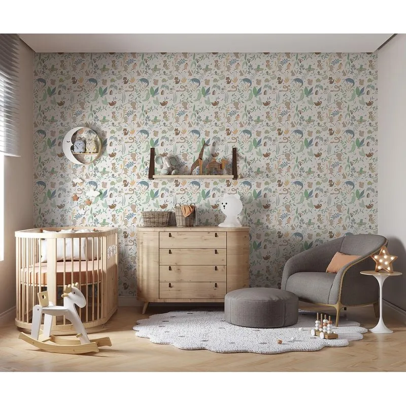 Papel de Parede Bobinex PP226 Selva 52x950 Azul e Verde