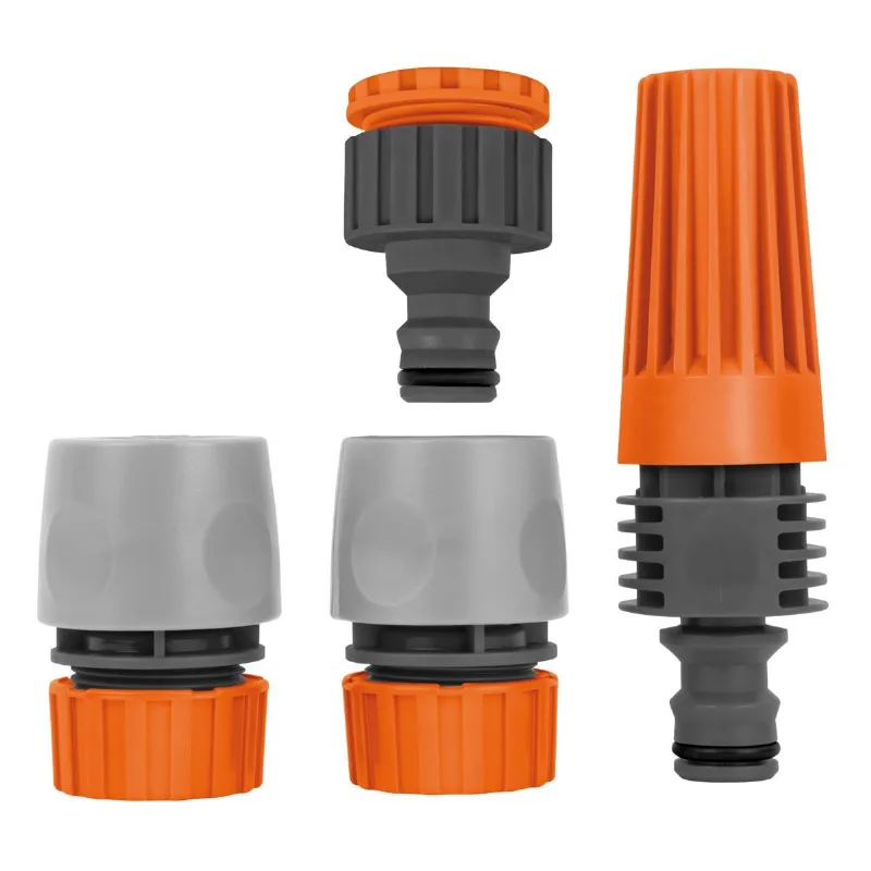 Kit Irrigação Tramontina Esguicho + Engates Cinza 13cm