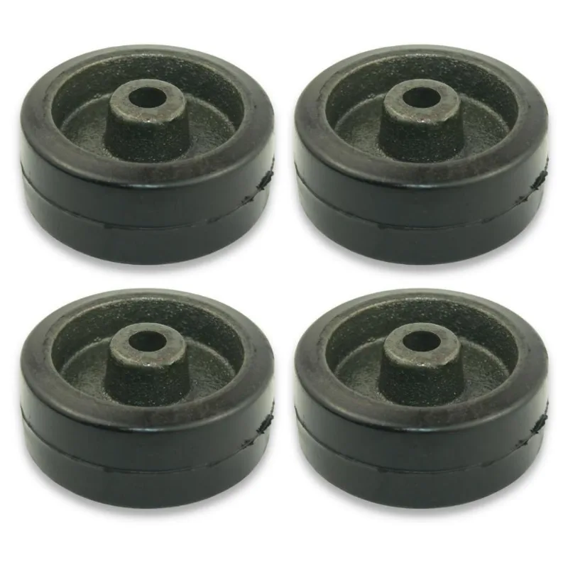 Roda 312 Ferro com Borracha 150kg para Móveis (4 un) Preto
