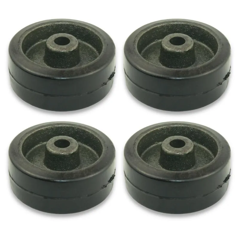 Roda 312 Ferro Com Borracha 150kg (4 Un) - Preto