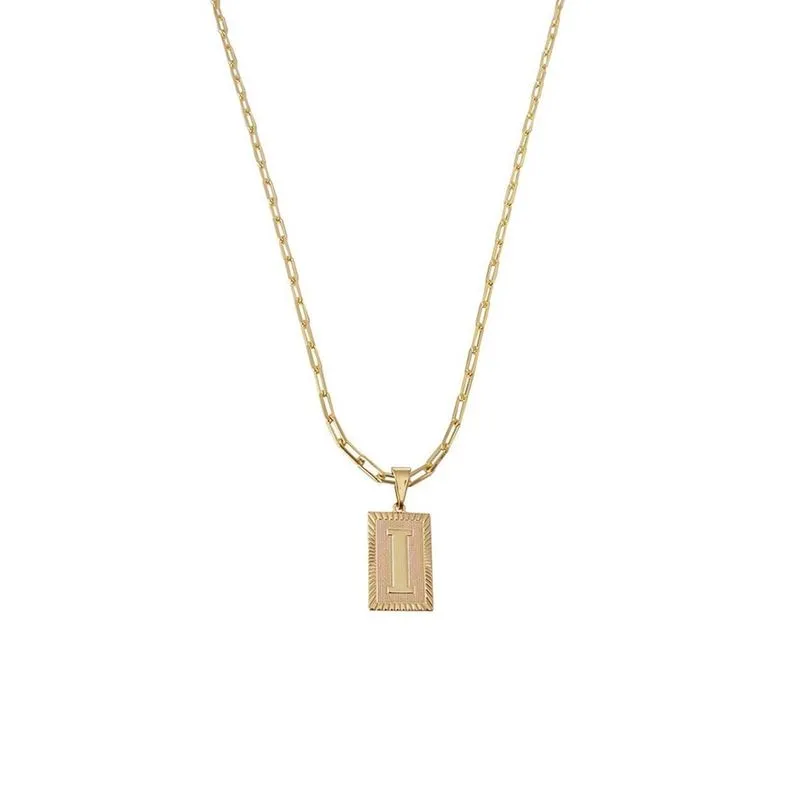 Cordão 50Cm Masculino Feminino Pingente Letra I Banhado Ouro