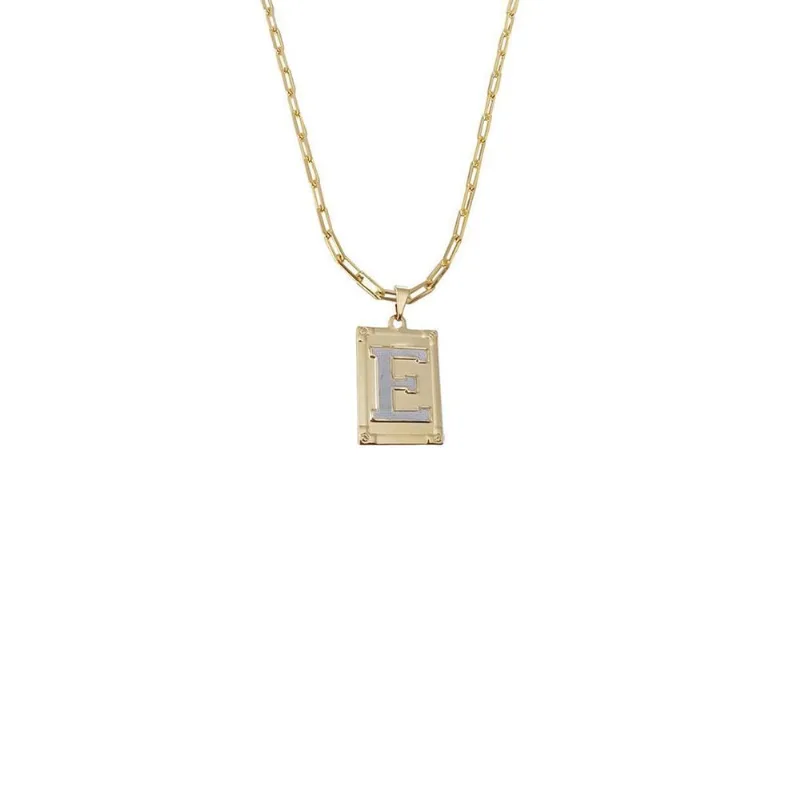 Cordão 45cm Masculino Feminino Pingente Letra E Banhado Ouro