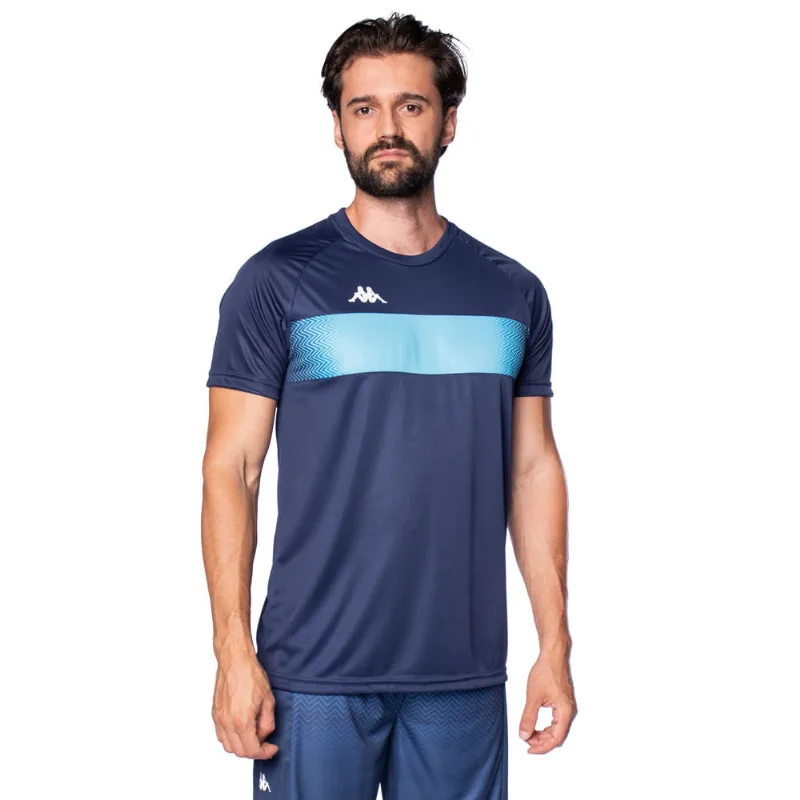 Camiseta Masculina Kappa Future com Listra Marinho/Azul - GG