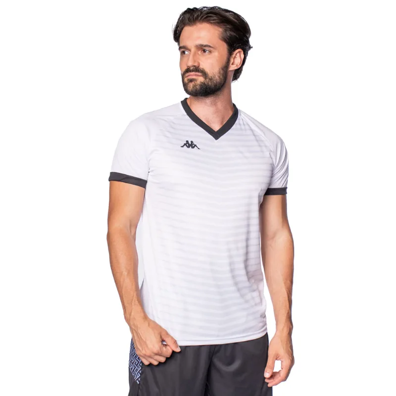 Camiseta Masculina Kappa Fardamento Brushtroke Estampada Branco/Preto - GG