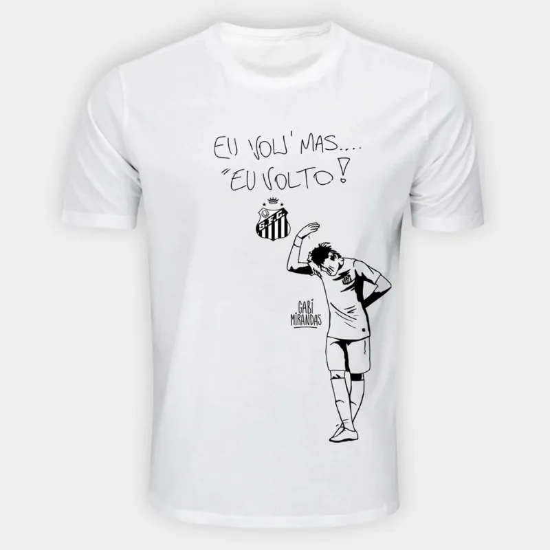 Camisa Santos Neymar Eu Vou Mas Eu Volto GG / Branco