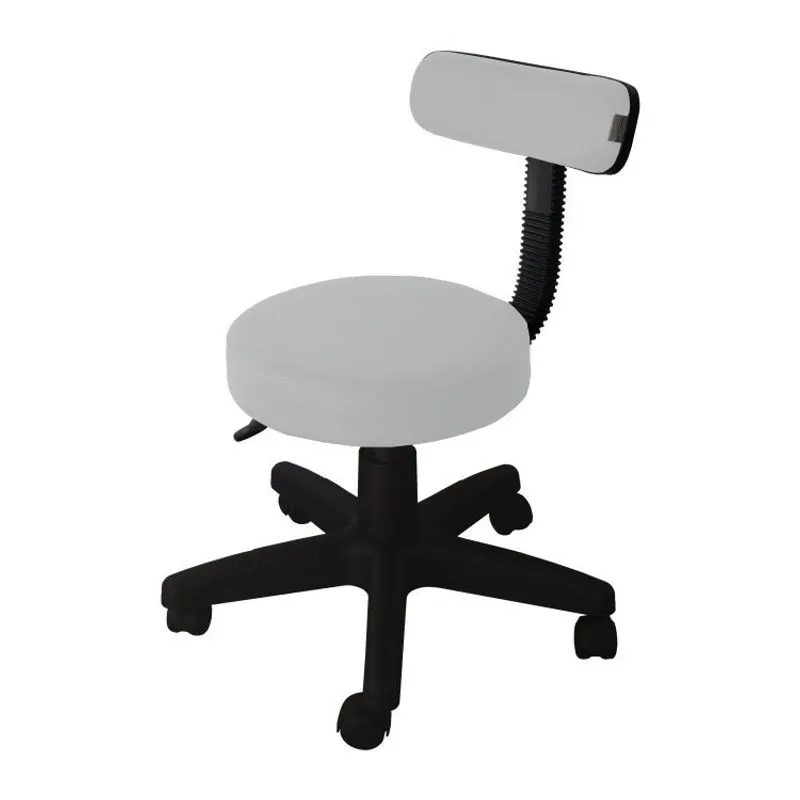Cadeira Giratória para Escritório Encosto Tira Mocho Ecoflex Couro Branco