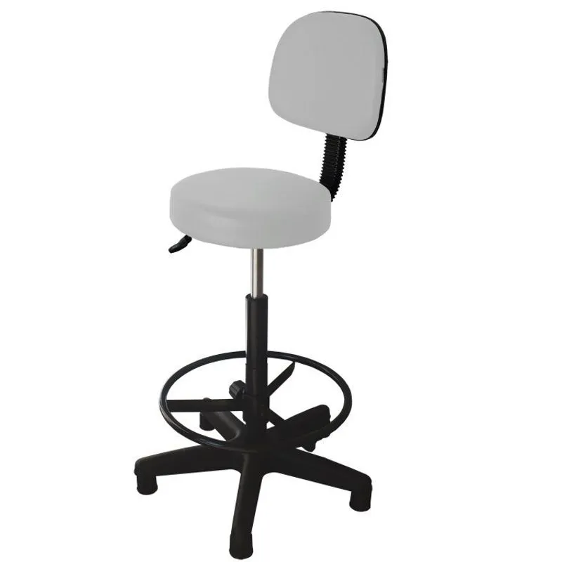 Cadeira Operadora Giratória Encosto Fidler Mocho Ecoflex Couro Branco