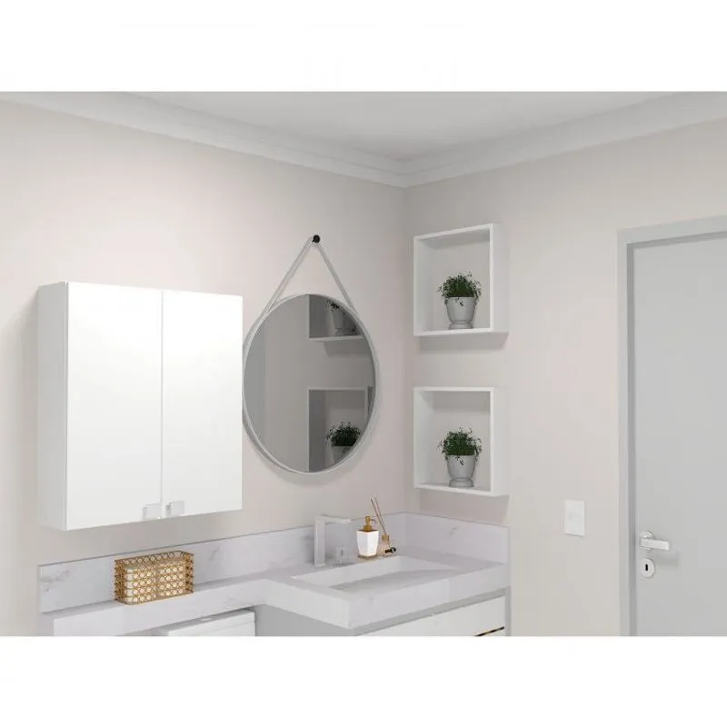 Conjunto com 2 Nichos Vidame Bramov Móveis Branco