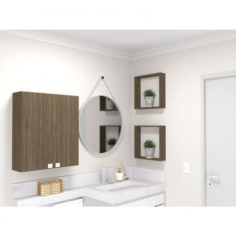 Conjunto com 2 Nichos Vidame Bramov Móveis Ameixa Negra