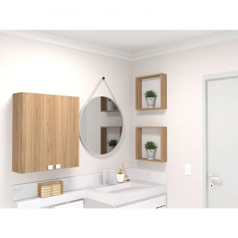 Conjunto com 2 Nichos Vidame Bramov Móveis Carvalho Mel