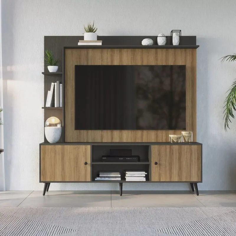 Rack com Painel para TV até 50 Polegadas Retrô 2 Portas