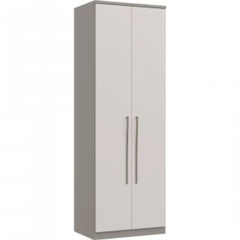 Módulo De Guarda Roupa 2 Portas 2 Gavetas Com Cabideiro Elegance Móveis Castro Niquel/blanc